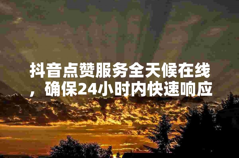 抖音点赞服务全天候在线，确保24小时内快速响应。