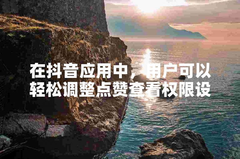 在抖音应用中，用户可以轻松调整点赞查看权限设置，以保护个人隐私或控制互动可见性。
