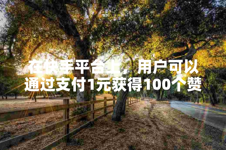 在快手平台上，用户可以通过支付1元获得100个赞，同时存在24小时自助免费下单软件供用户使用。