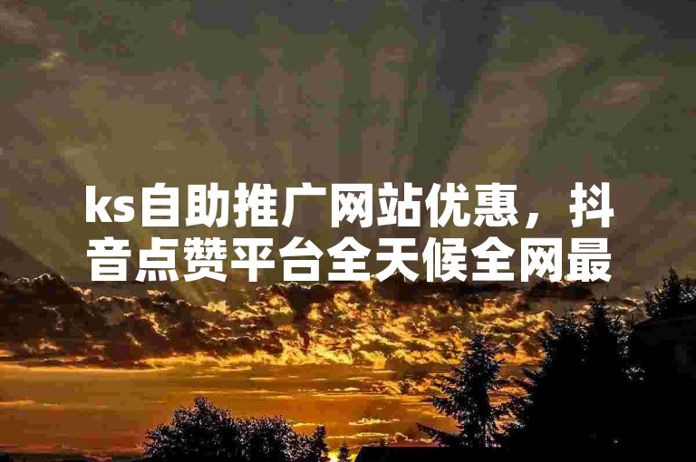 ks自助推广网站优惠，抖音点赞平台全天候全网最实惠。