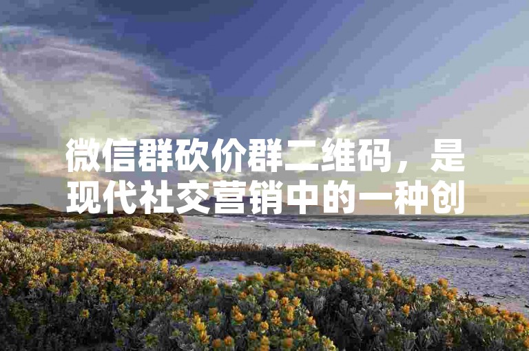 微信群砍价群二维码，是现代社交营销中的一种创新方式。