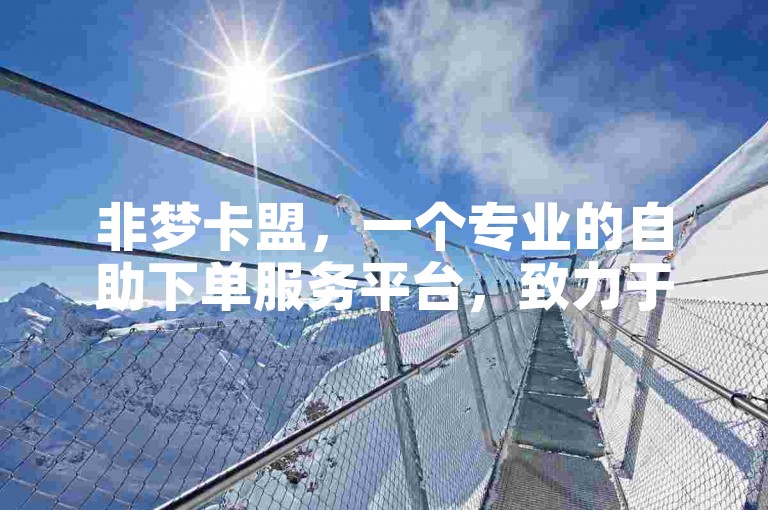非梦卡盟，一个专业的自助下单服务平台，致力于为用户提供便捷、高效的服务体验。