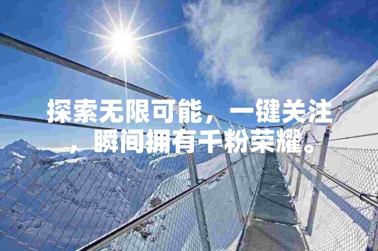 探索无限可能，一键关注，瞬间拥有千粉荣耀。