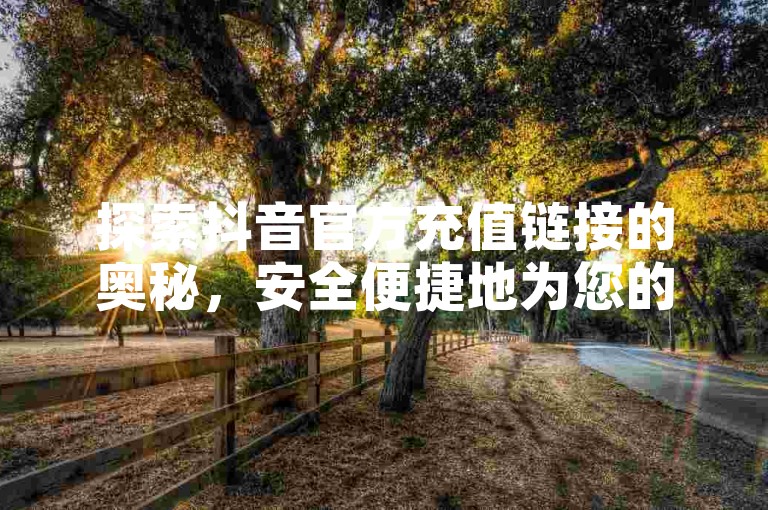 探索抖音官方充值链接的奥秘，安全便捷地为您的账户注入活力。