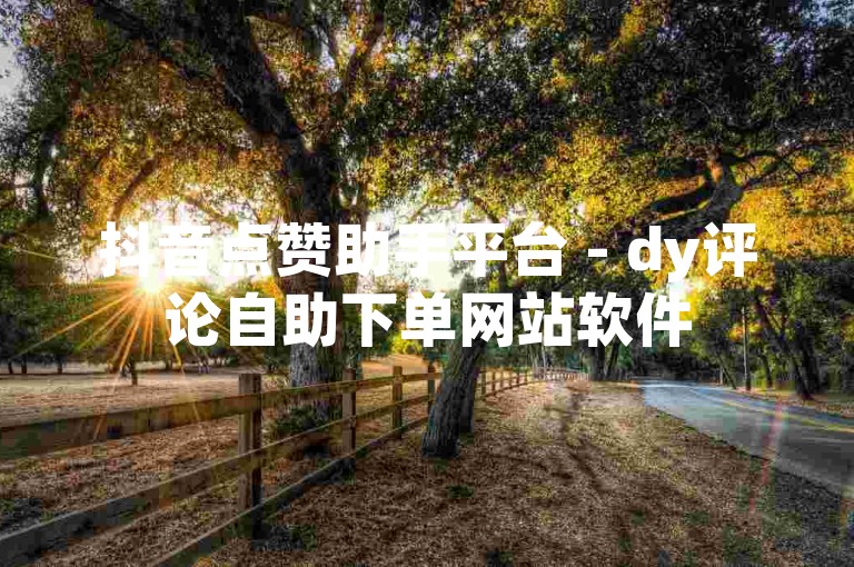 抖音点赞助手平台 - dy评论自助下单网站软件
