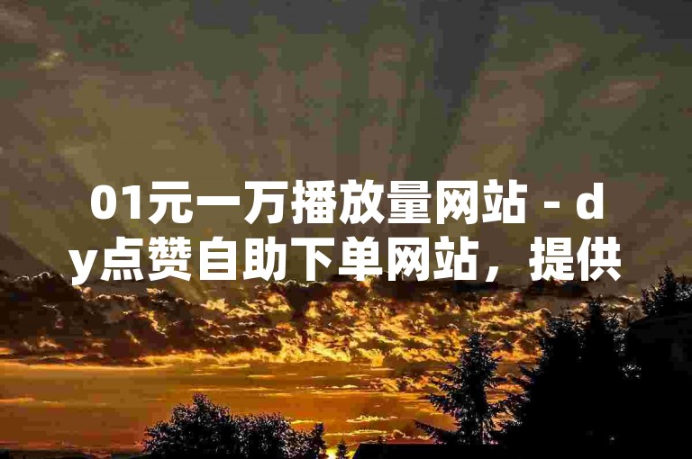 01元一万播放量网站 - dy点赞自助下单网站，提供便捷的服务。