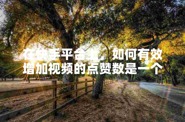 在快手平台上，如何有效增加视频的点赞数是一个值得探讨的话题。