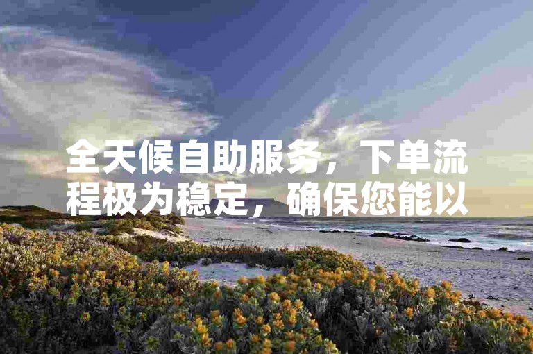 全天候自助服务，下单流程极为稳定，确保您能以最低价格享受24小时不间断的自动下单体验。