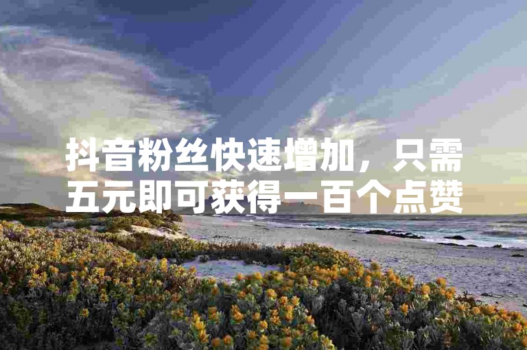 抖音粉丝快速增加，只需五元即可获得一百个点赞瞬间。