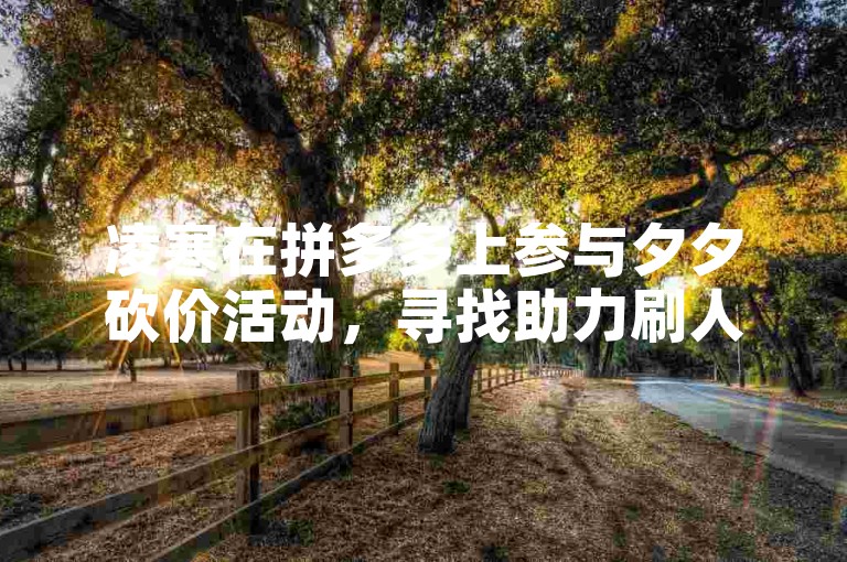 凌寒在拼多多上参与夕夕砍价活动，寻找助力刷人。