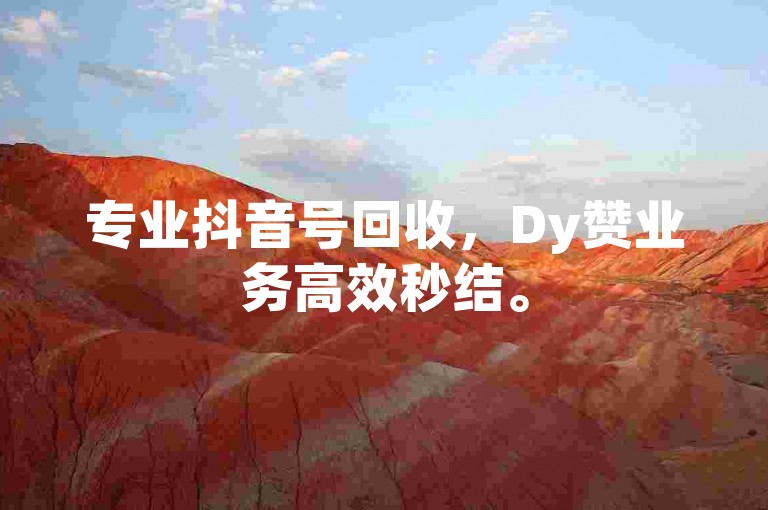专业抖音号回收，Dy赞业务高效秒结。