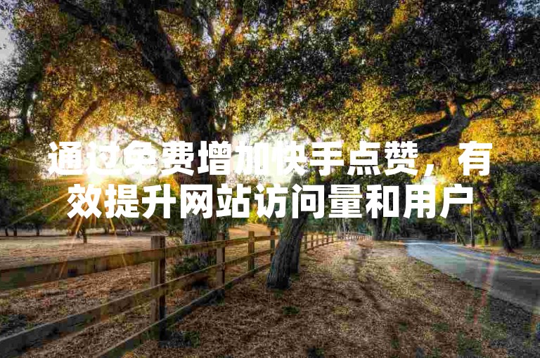 通过免费增加快手点赞，有效提升网站访问量和用户互动。