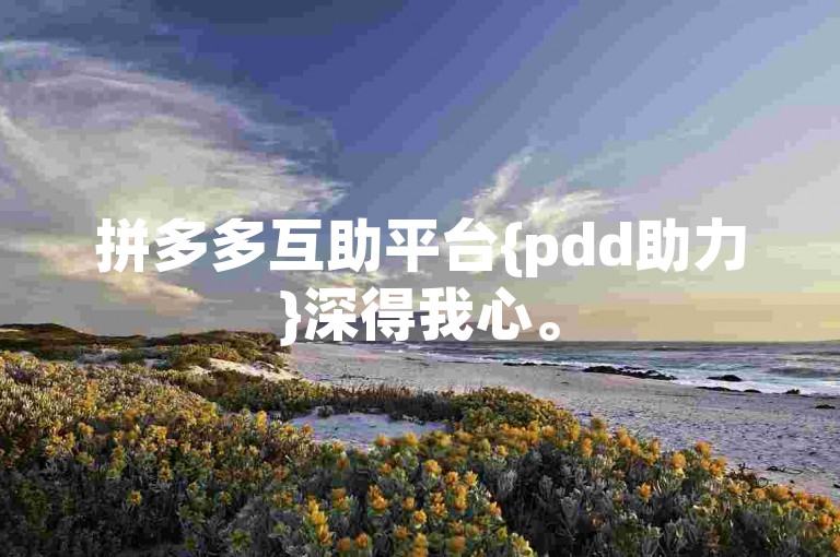 拼多多互助平台{pdd助力}深得我心。