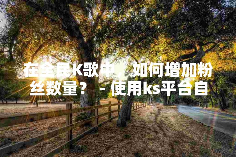 在全民K歌中，如何增加粉丝数量？ - 使用ks平台自助购买点赞服务。