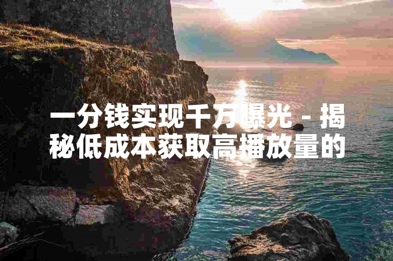 一分钱实现千万曝光 - 揭秘低成本获取高播放量的独门技巧！