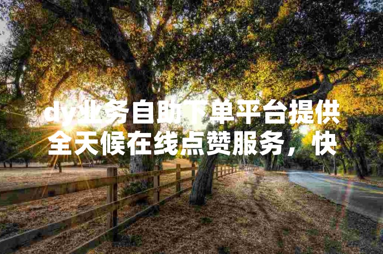 dy业务自助下单平台提供全天候在线点赞服务，快手在线业务24小时自助平台以超低价格满足您的需求。