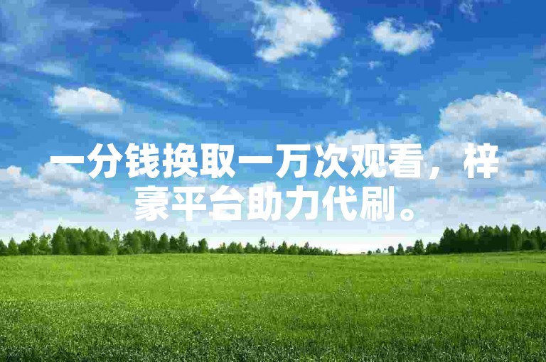 一分钱换取一万次观看，梓豪平台助力代刷。