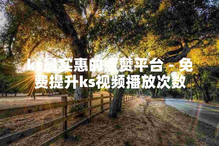 ks最实惠的点赞平台 - 免费提升ks视频播放次数