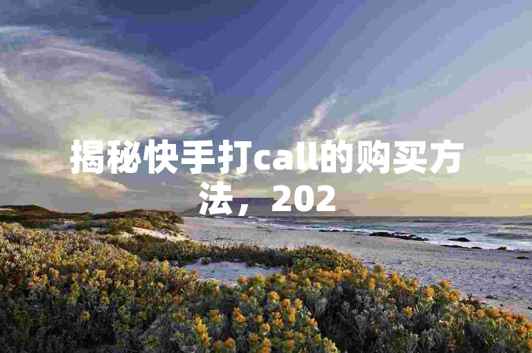揭秘快手打call的购买方法，2025年必掌握的技巧！