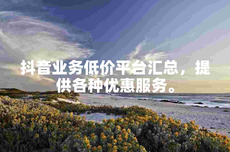 抖音业务低价平台汇总，提供各种优惠服务。
