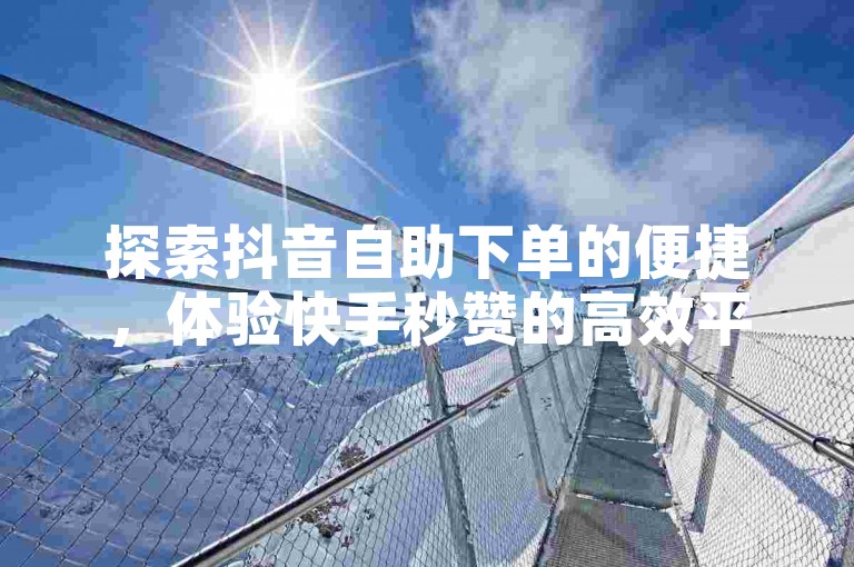 探索抖音自助下单的便捷，体验快手秒赞的高效平台。