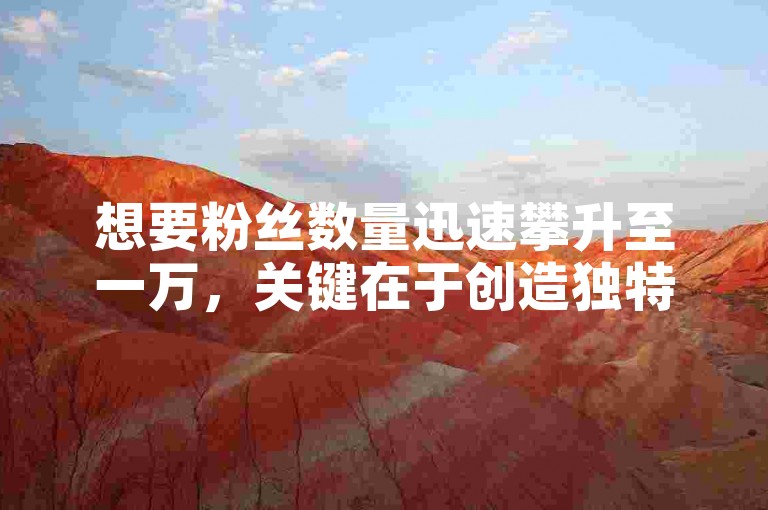 想要粉丝数量迅速攀升至一万，关键在于创造独特且引人入胜的内容，同时积极与观众互动，建立真诚的连接。