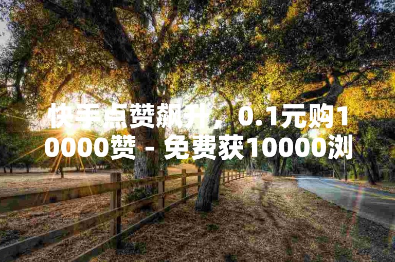 快手点赞飙升，0.1元购10000赞 - 免费获10000浏览量工具 - 全天候自动服务网络红人平台。