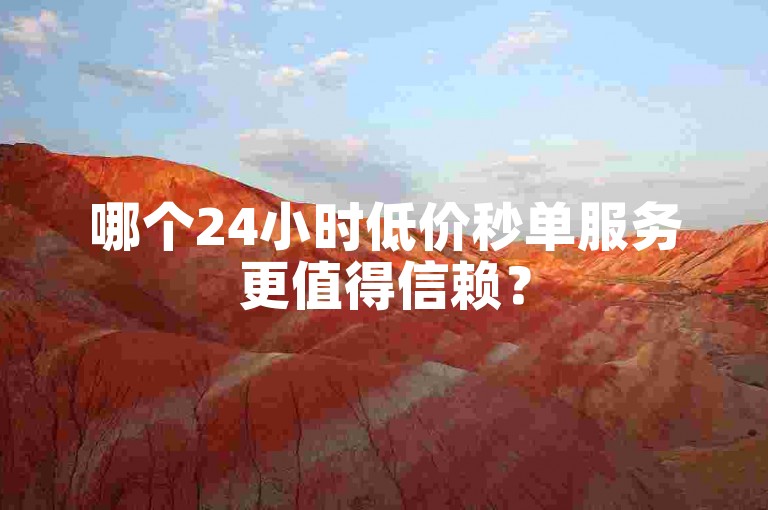 哪个24小时低价秒单服务更值得信赖？