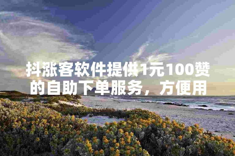 抖涨客软件提供1元100赞的自助下单服务，方便用户快速提升社交媒体影响力。