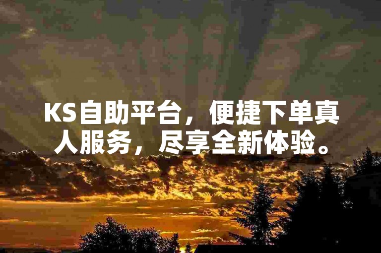 KS自助平台，便捷下单真人服务，尽享全新体验。