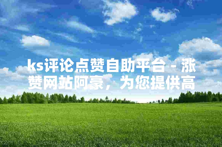 ks评论点赞自助平台 - 涨赞网站阿豪，为您提供高效便捷的点赞服务。