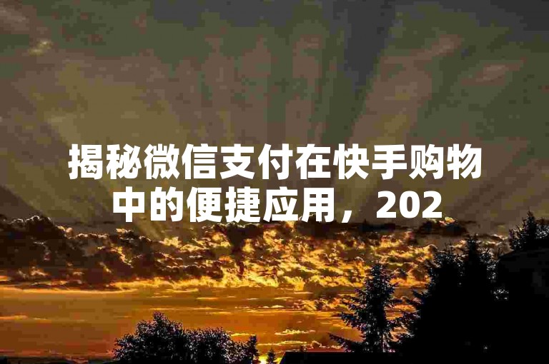 揭秘微信支付在快手购物中的便捷应用，2025年必备技能！