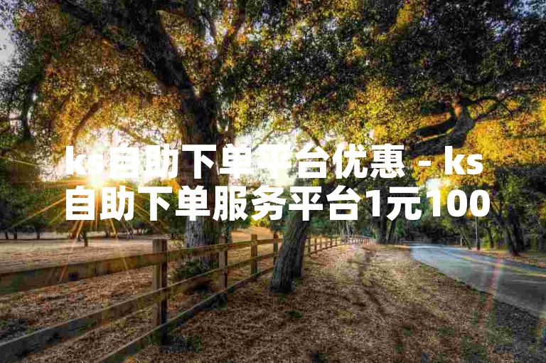 ks自助下单平台优惠 - ks自助下单服务平台1元100赞