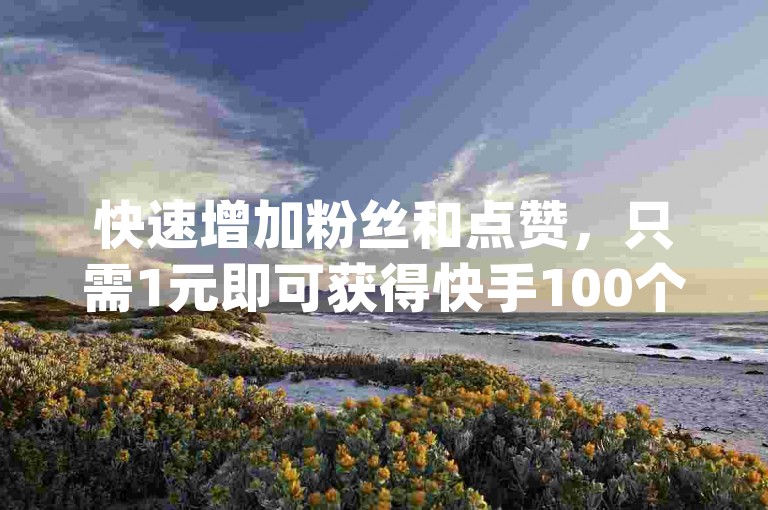 快速增加粉丝和点赞，只需1元即可获得快手100个赞，同时享受dy平台24小时免费下单服务。