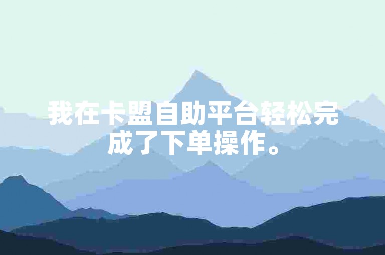 我在卡盟自助平台轻松完成了下单操作。