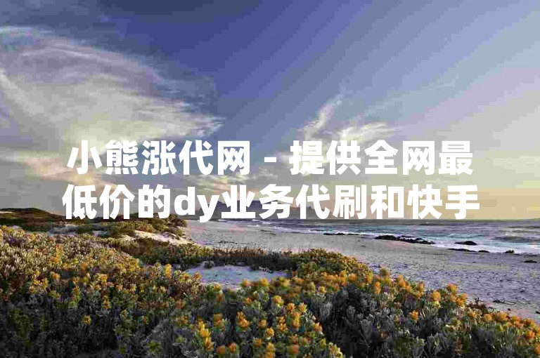 小熊涨代网 - 提供全网最低价的dy业务代刷和快手刷赞服务，是您提升社交媒体影响力的不二之选。
