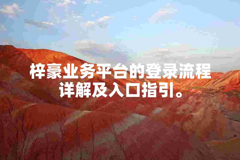 梓豪业务平台的登录流程详解及入口指引。