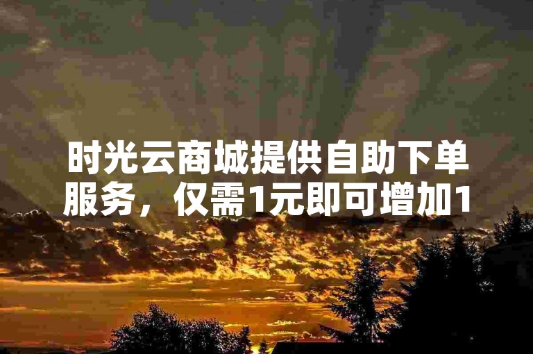 时光云商城提供自助下单服务，仅需1元即可增加1000粉丝。