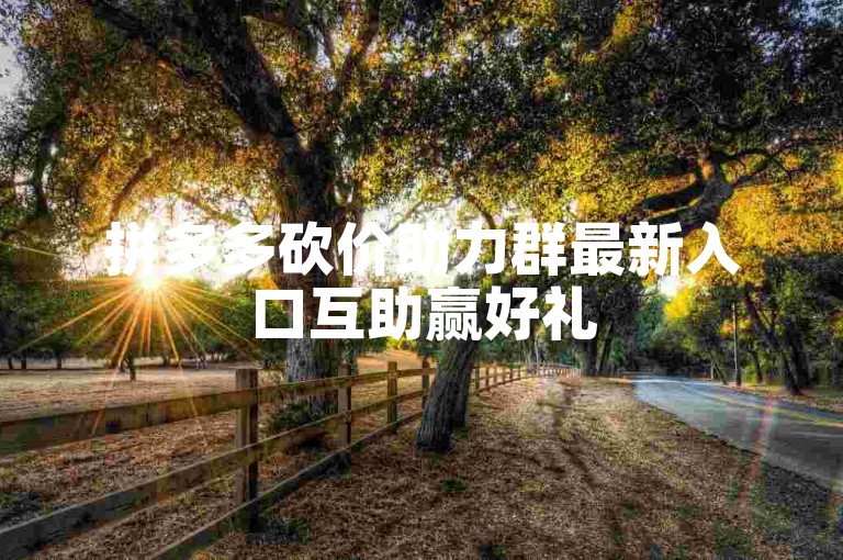 拼多多砍价助力群最新入口互助赢好礼