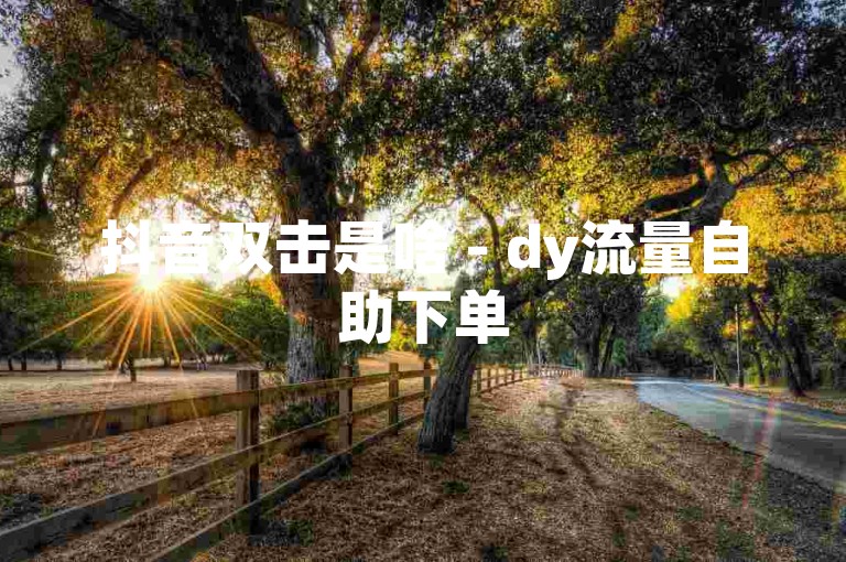 抖音双击是啥 - dy流量自助下单