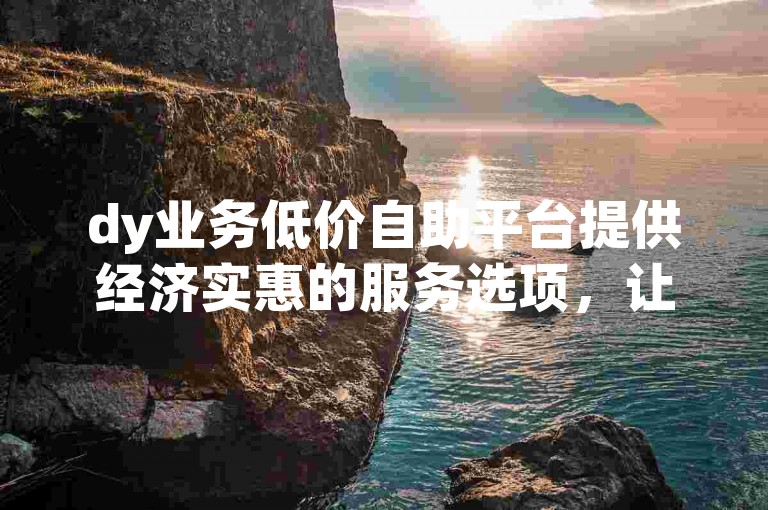 dy业务低价自助平台提供经济实惠的服务选项，让用户能以超低价格享受便捷的自助服务体验。