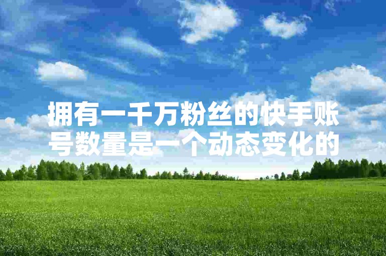 拥有一千万粉丝的快手账号数量是一个动态变化的数据，具体数目会随着平台发展和用户增长而变动。