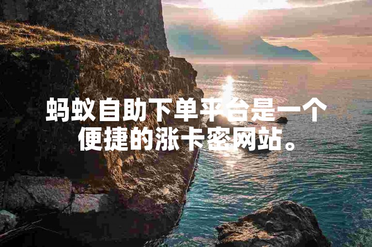 蚂蚁自助下单平台是一个便捷的涨卡密网站。