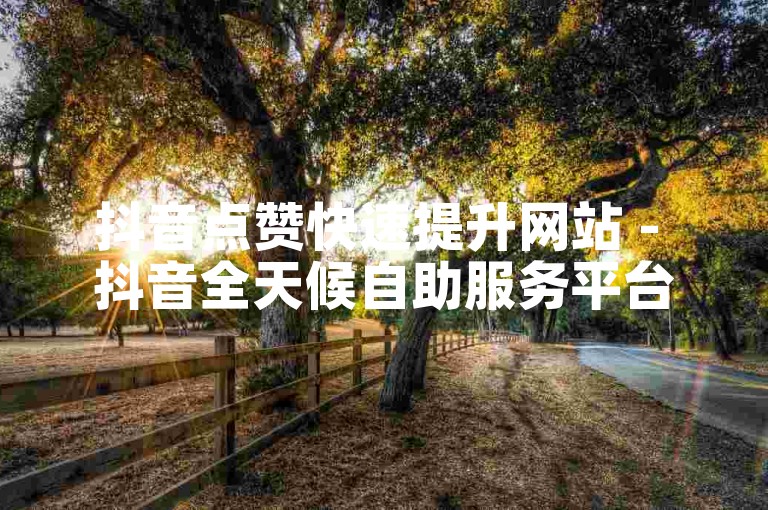 抖音点赞快速提升网站 - 抖音全天候自助服务平台下单微信