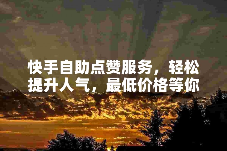 快手自助点赞服务，轻松提升人气，最低价格等你来体验。