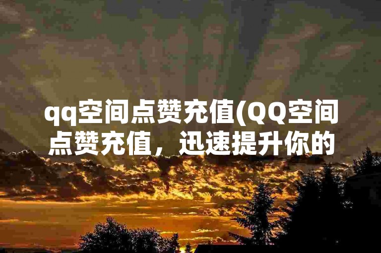 qq空间点赞充值(QQ空间点赞充值，迅速提升你的社交影响力)