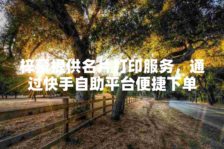 梓豪提供名片打印服务，通过快手自助平台便捷下单，确保流程正规 - 抖音全天候业务支持，KS业务粉丝增长带来惊喜爆料。