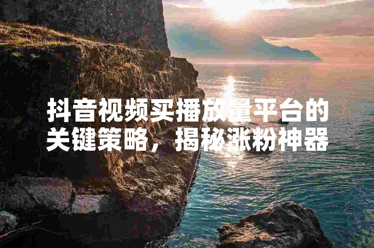 抖音视频买播放量平台的关键策略，揭秘涨粉神器，新手必知的买播放量技巧！