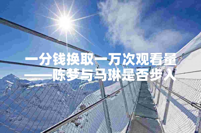 一分钱换取一万次观看量——陈梦与马琳是否步入婚姻殿堂，以及卡盟自助下单的官方网站。