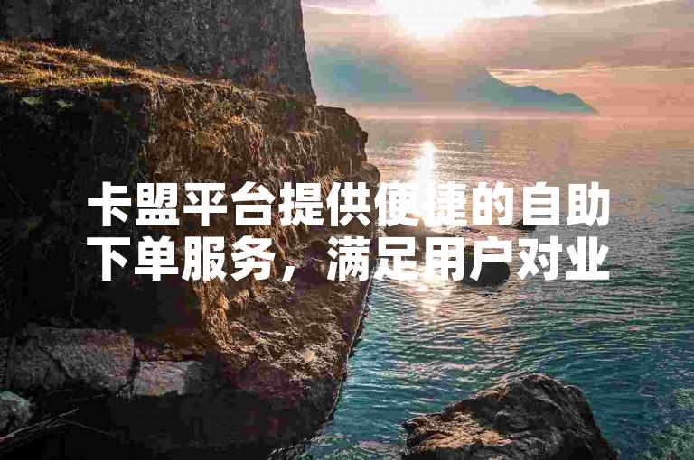 卡盟平台提供便捷的自助下单服务，满足用户对业务代刷的需求。